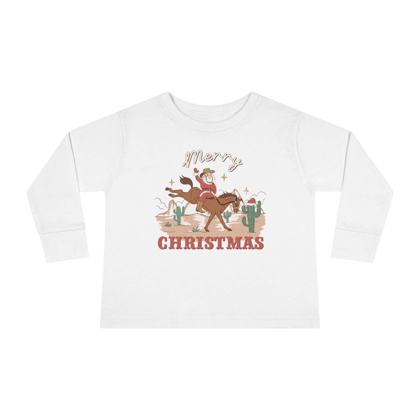 Merry Christmas Santa's Horse Riding Long Sleeve Tee