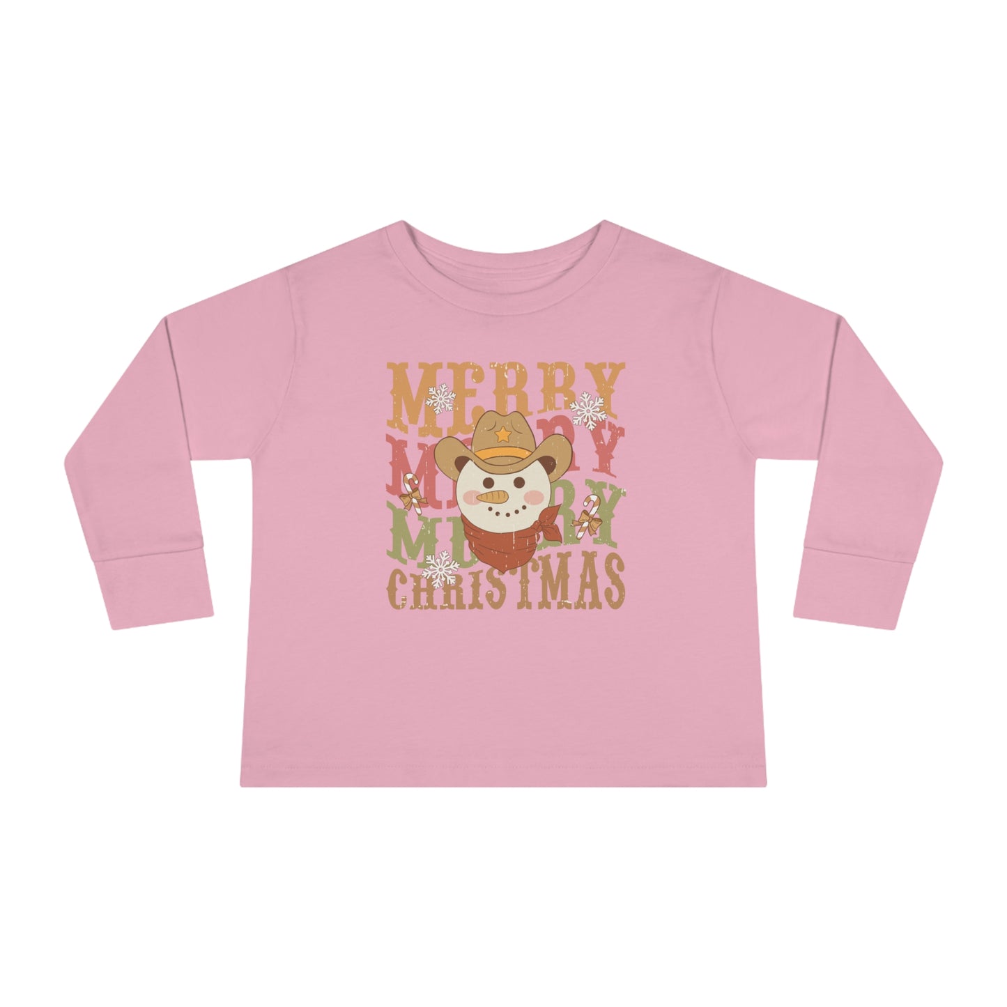Merry Christmas Snowman Long Sleeve Tee