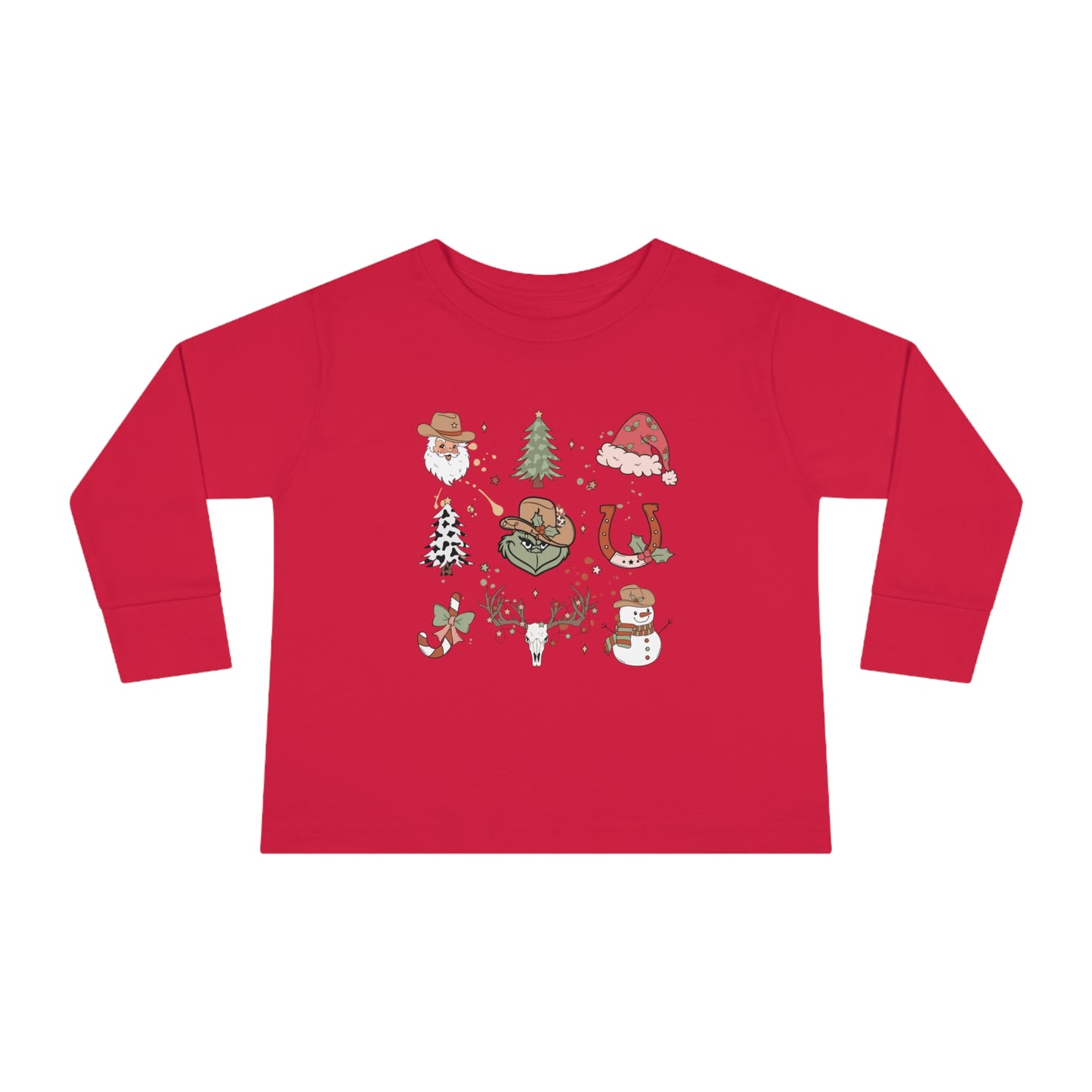 Country Christmas Print Long Sleeve Tee