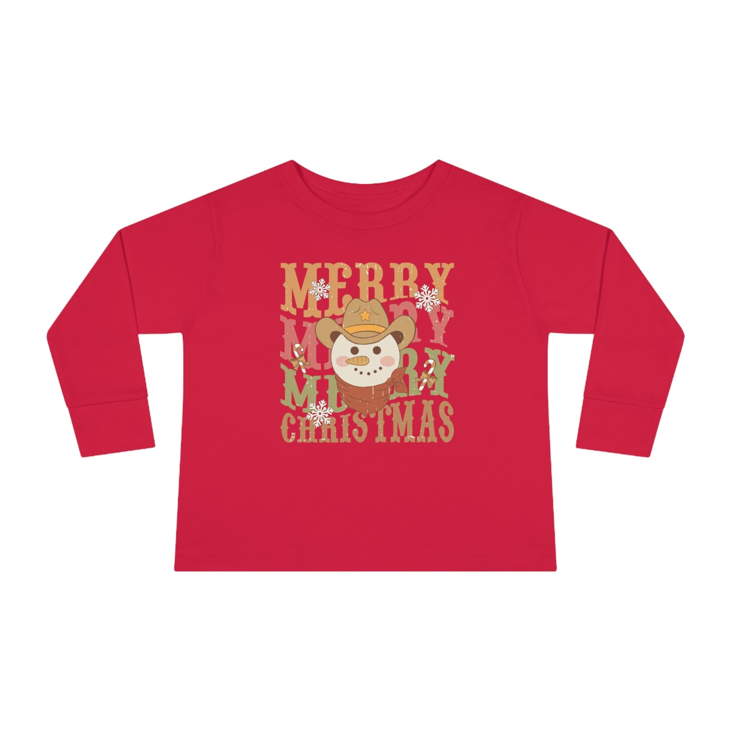 Merry Christmas Snowman Long Sleeve Tee