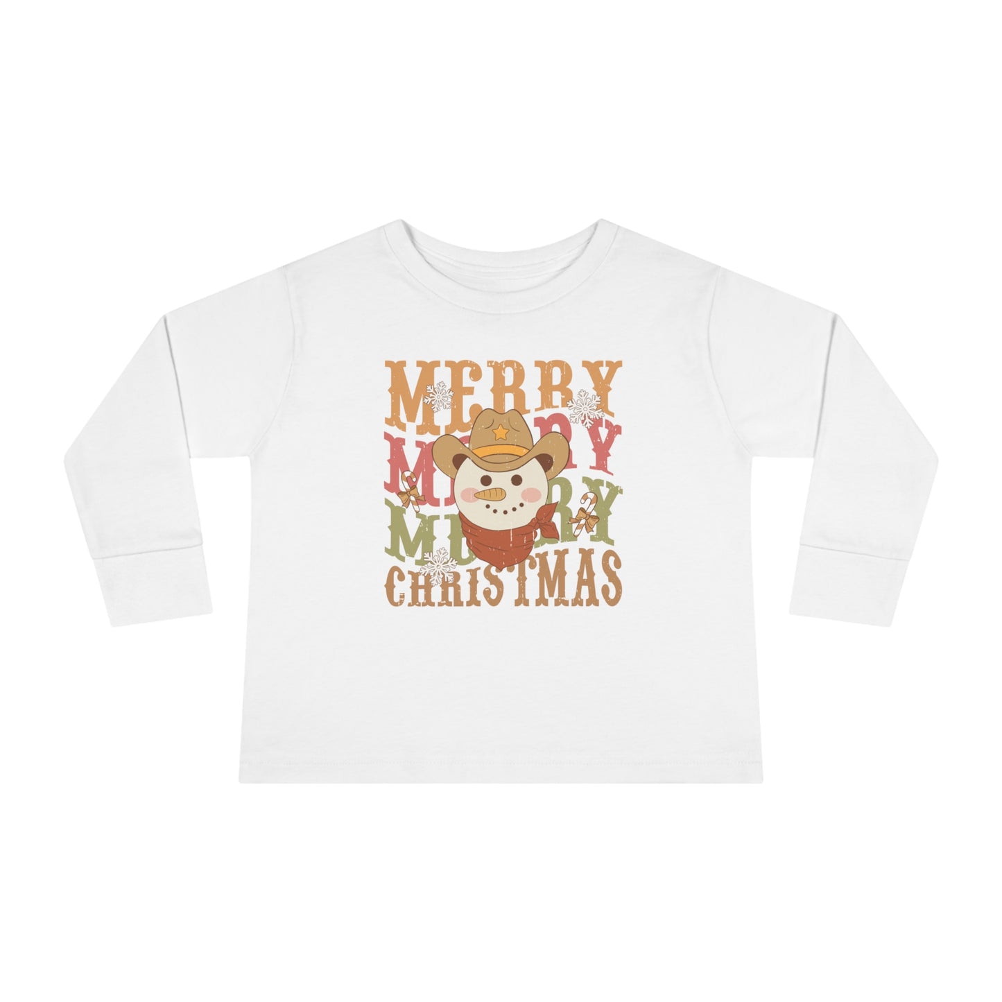 Merry Christmas Snowman Long Sleeve Tee