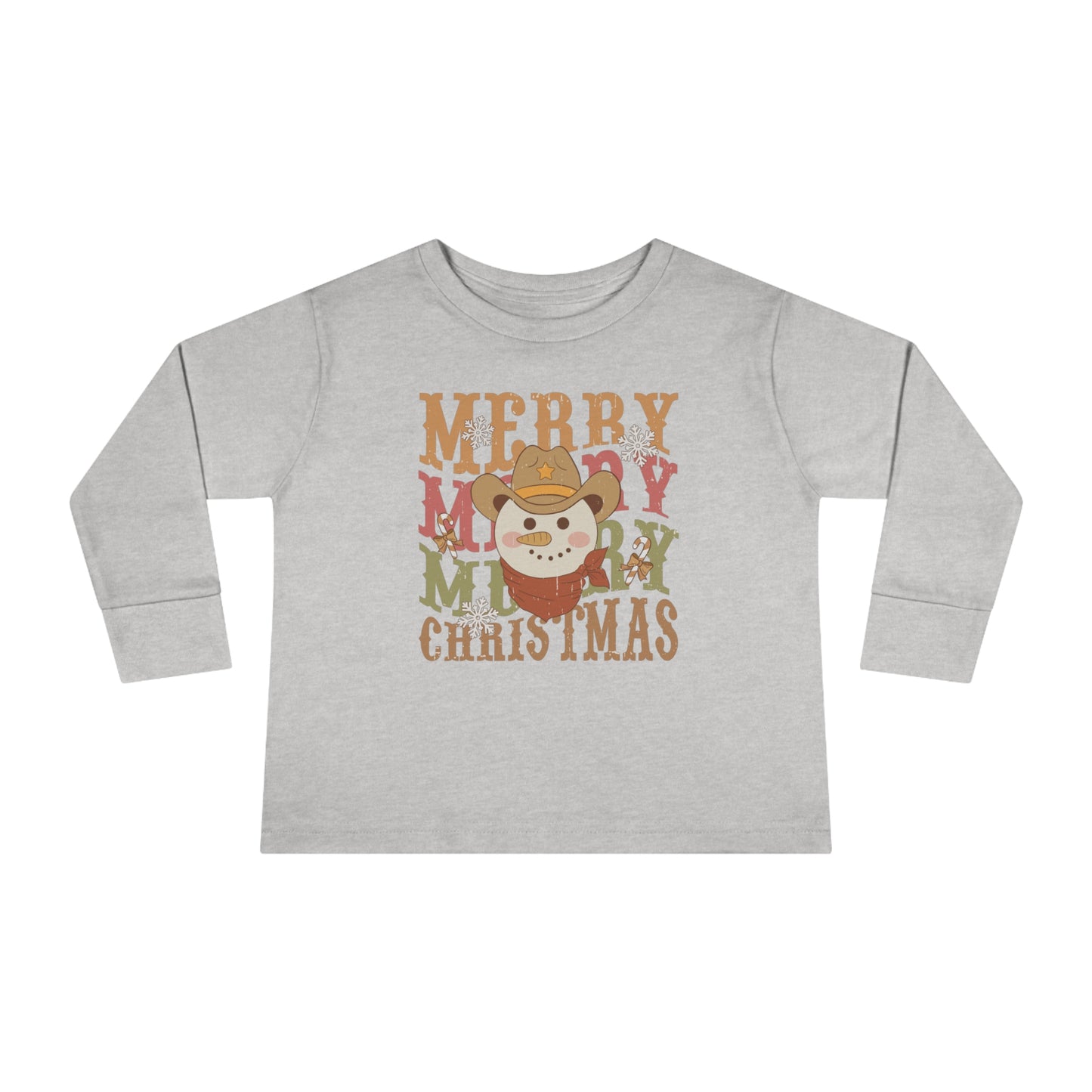 Merry Christmas Snowman Long Sleeve Tee