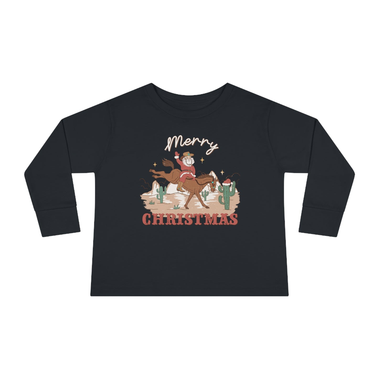 Merry Christmas Santa's Horse Riding Long Sleeve Tee
