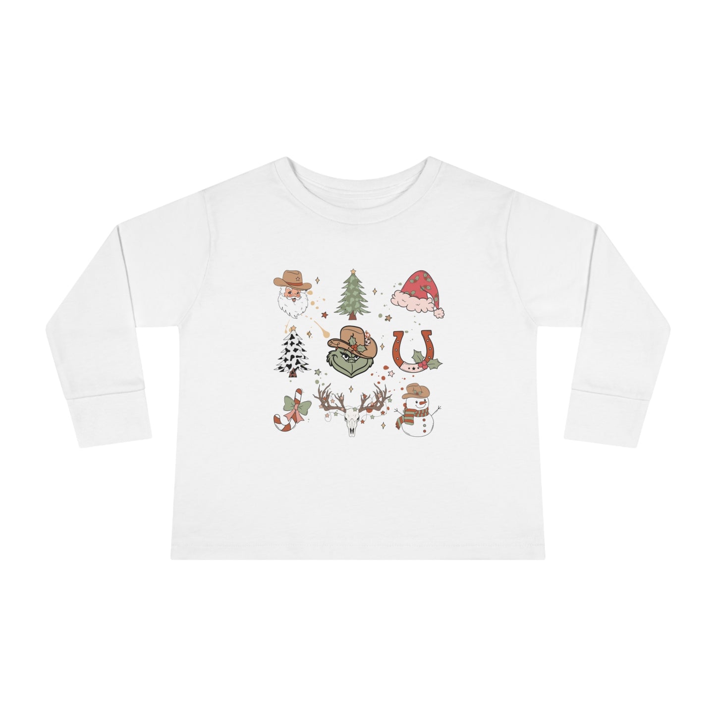 Country Christmas Print Long Sleeve Tee