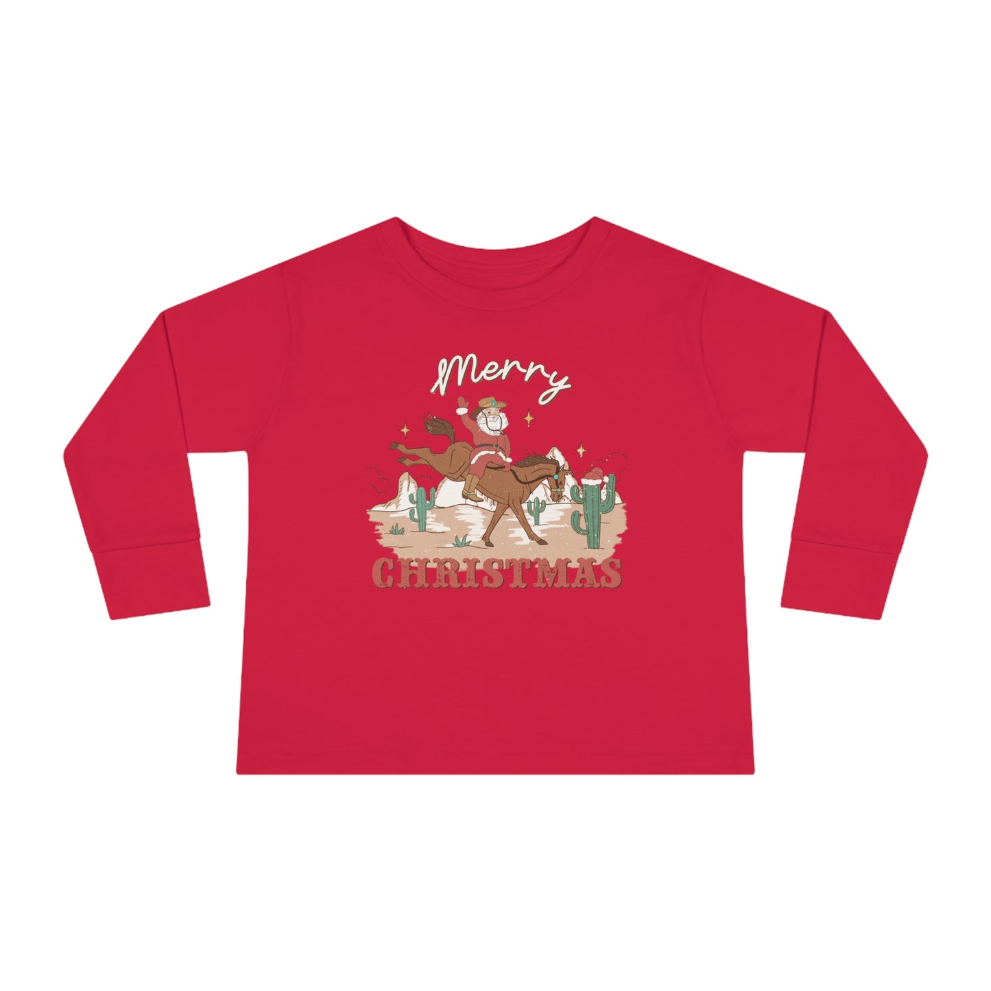 Merry Christmas Santa's Horse Riding Long Sleeve Tee