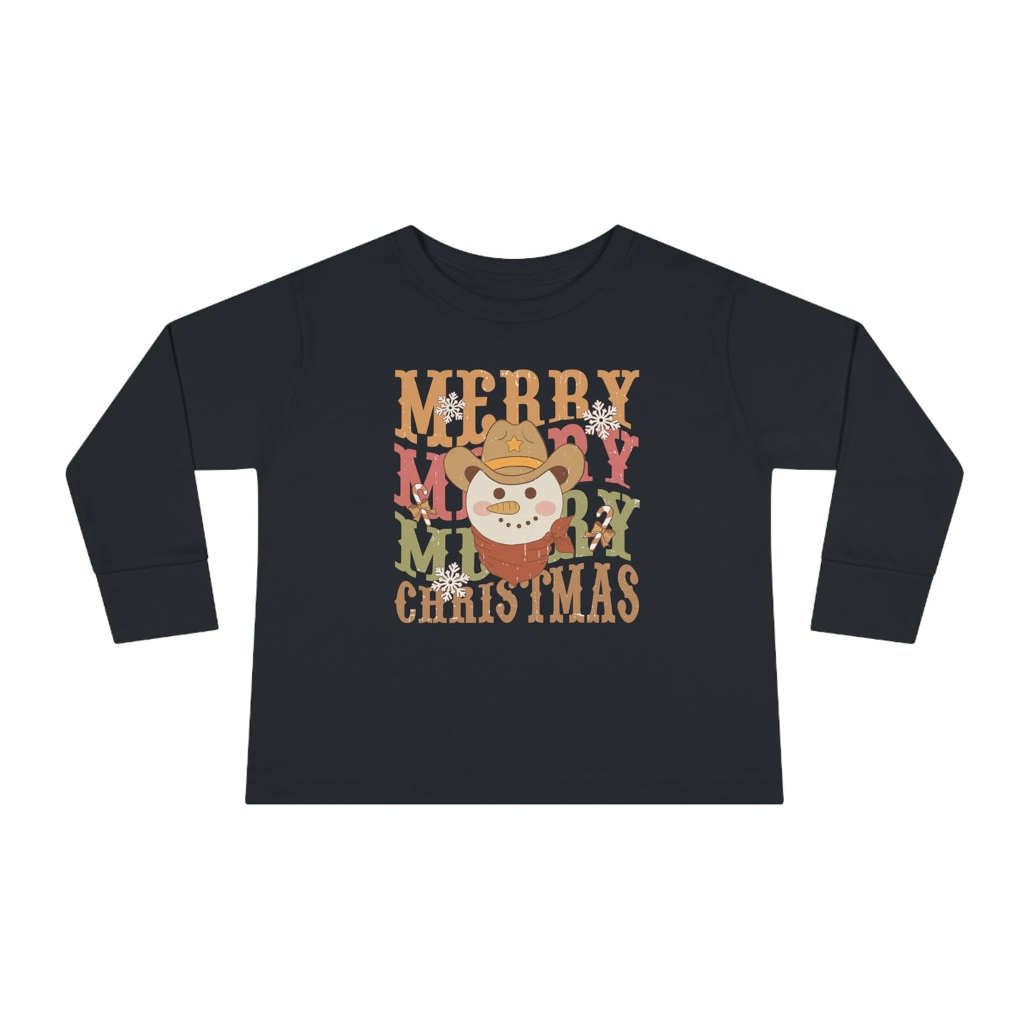 Merry Christmas Snowman Long Sleeve Tee