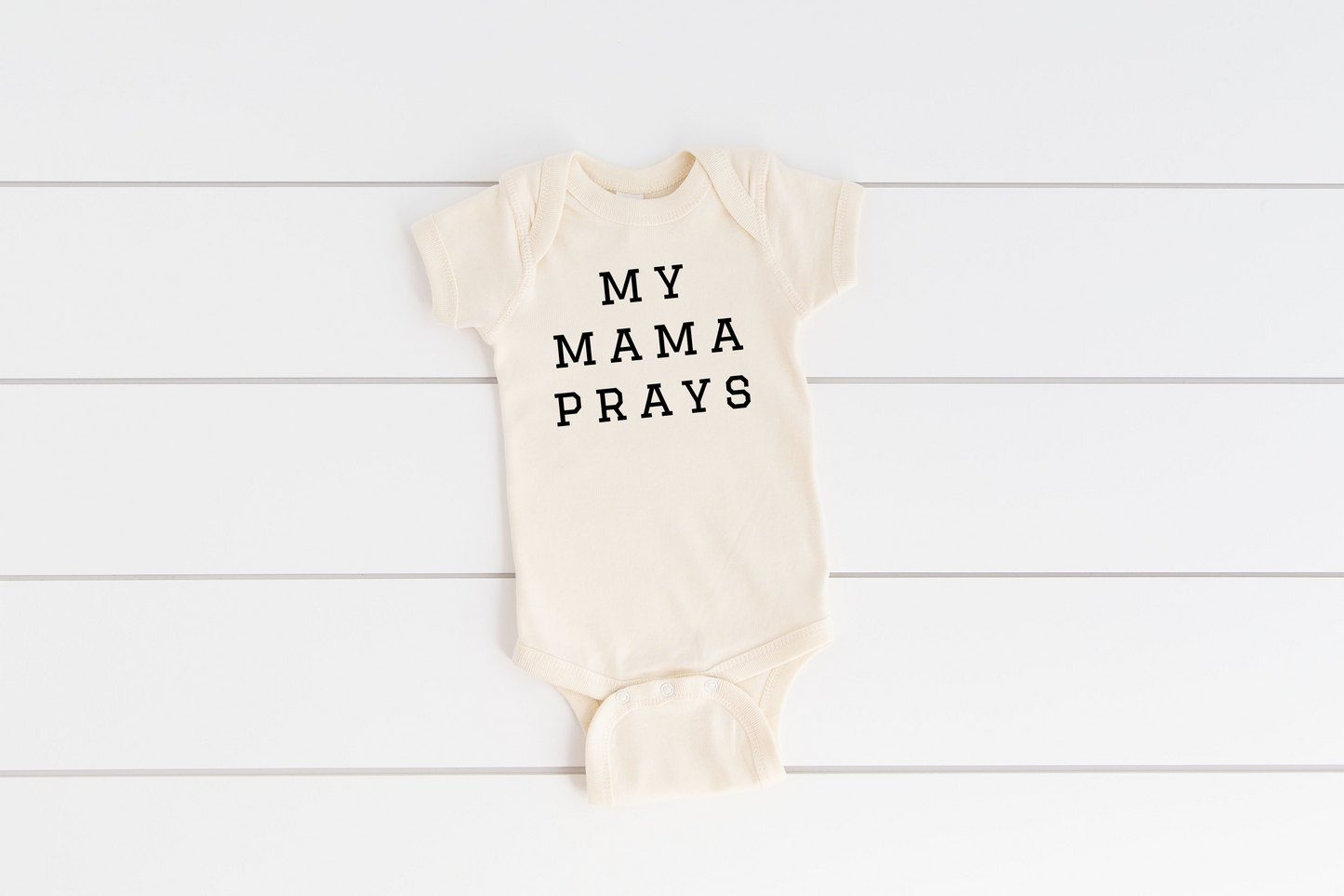 My Mama Prays Baby Rib Bodysuit