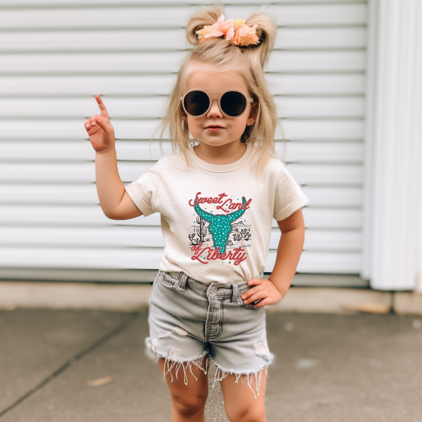 Western Sweet Land Of Liberty Toddler Short Sleeve Tee