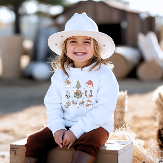 Country Christmas Print Long Sleeve Tee