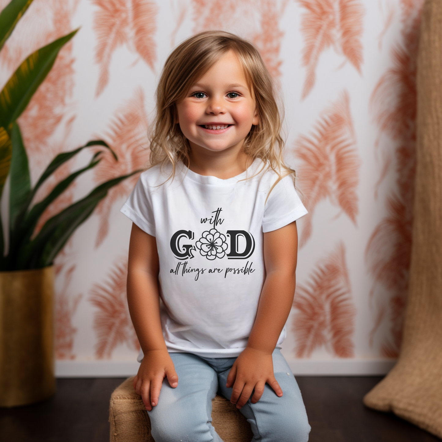 With God All Things Are Possible Toddler Short Sleeve Tee