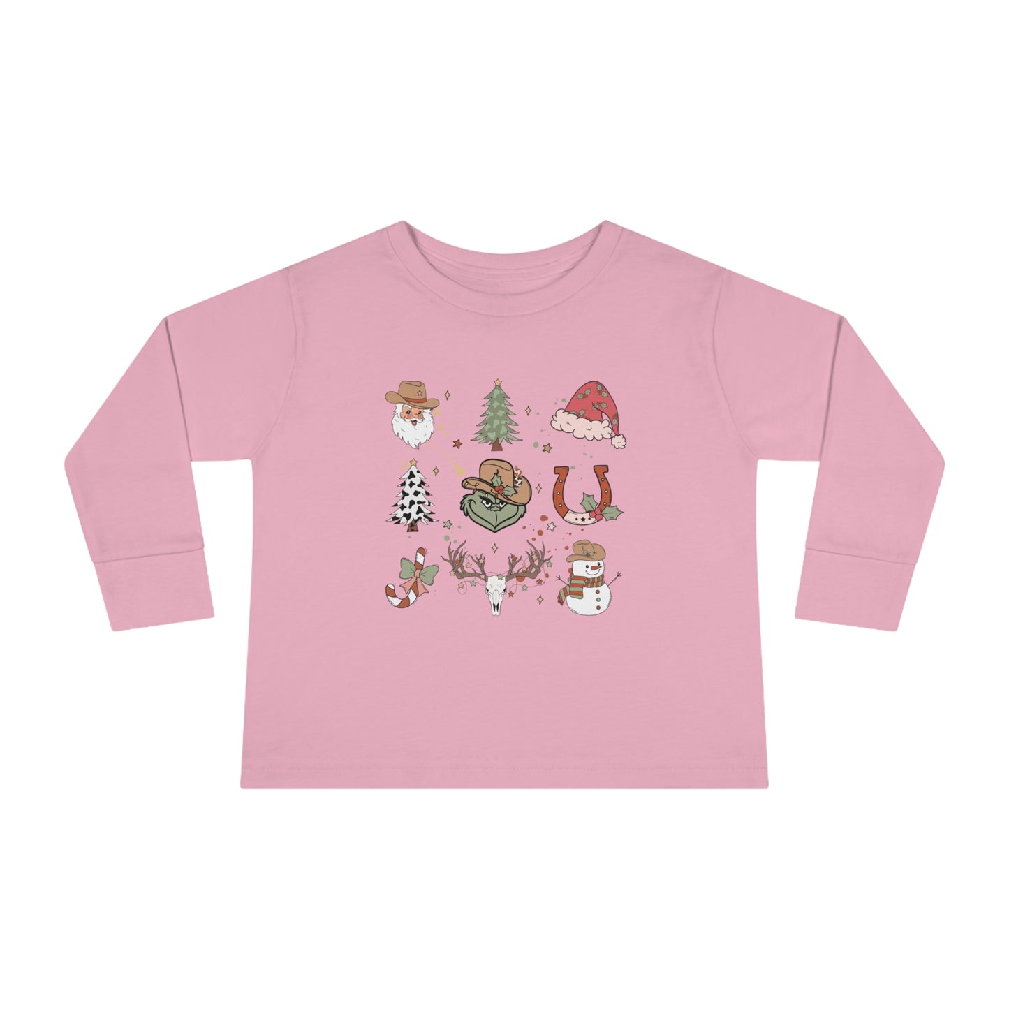 Country Christmas Print Long Sleeve Tee