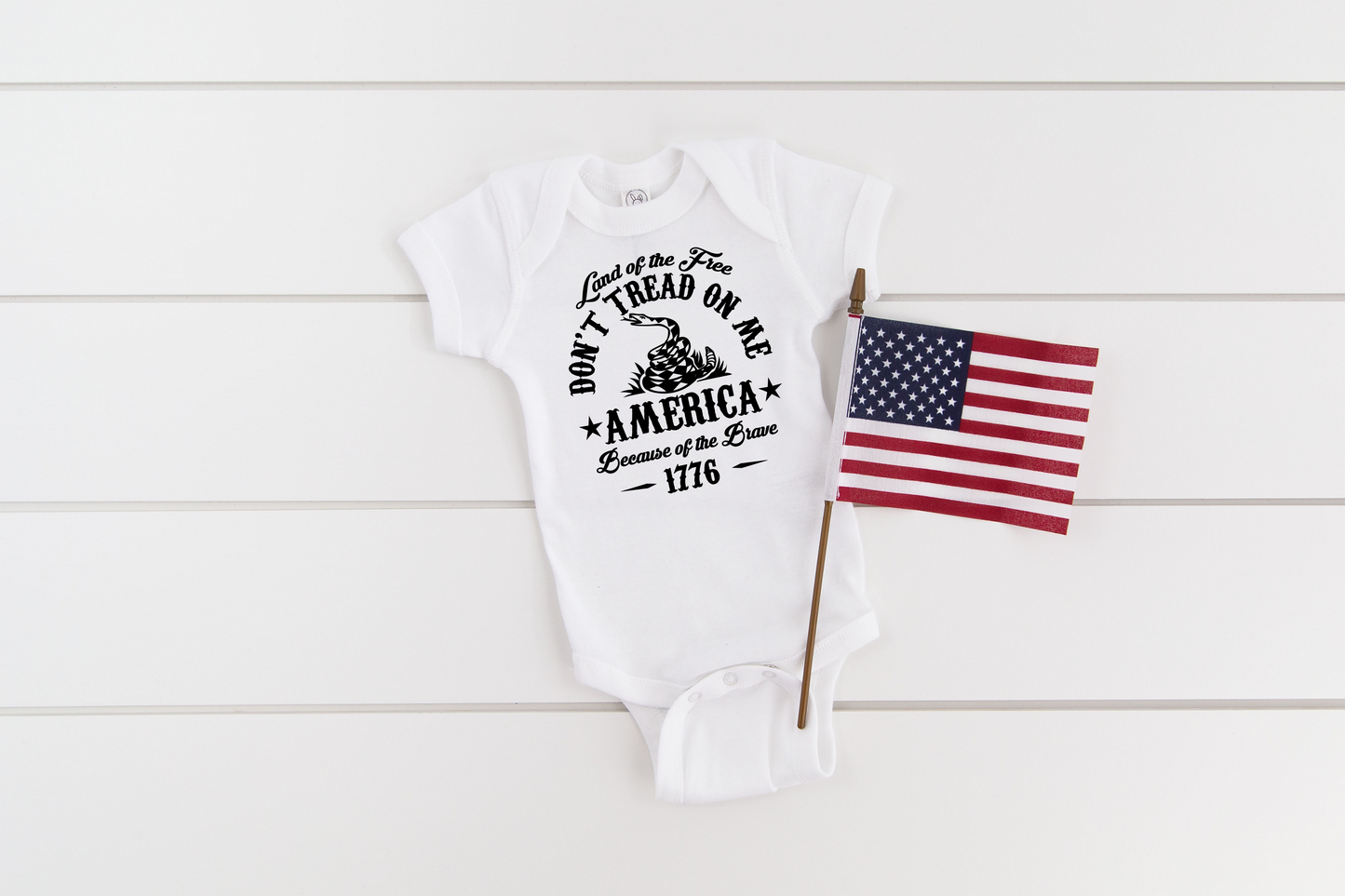 Don't Tread On Me Baby Rib Bodysuit