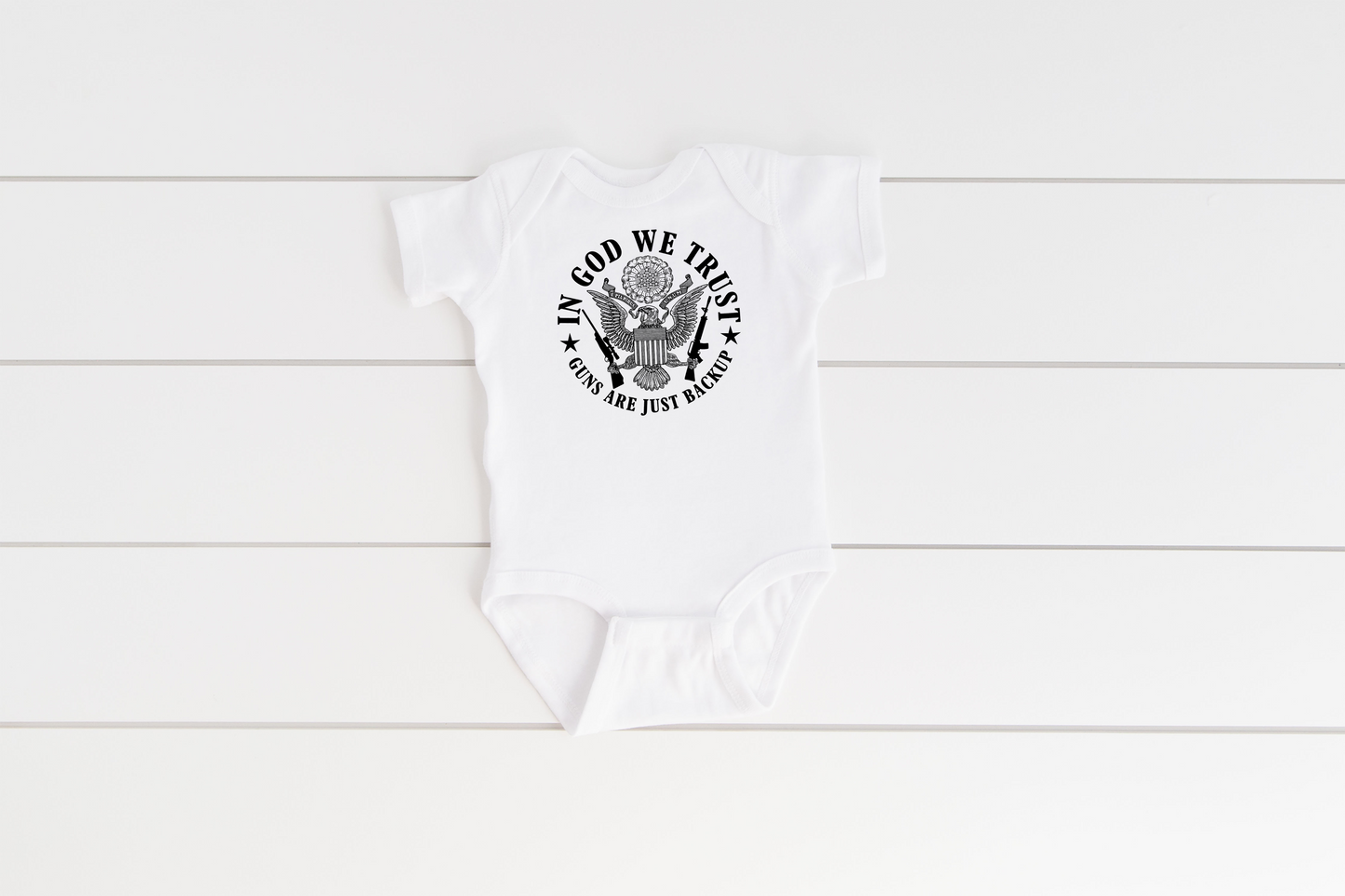 In God We Trust Baby Rib Bodysuit