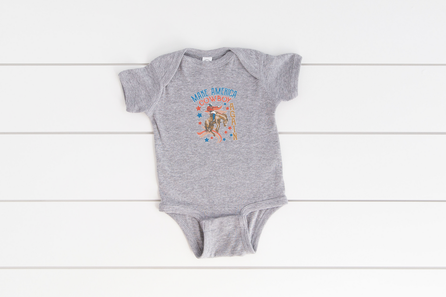 Make America Cowboy Again Baby Rib Bodysuit