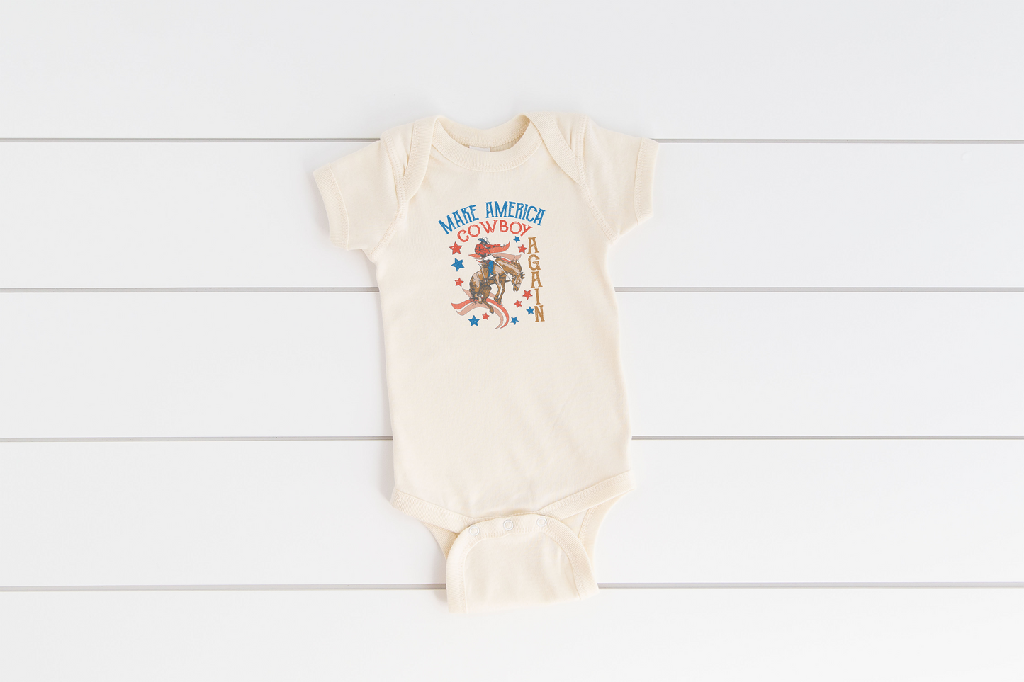 Make America Cowboy Again Baby Rib Bodysuit