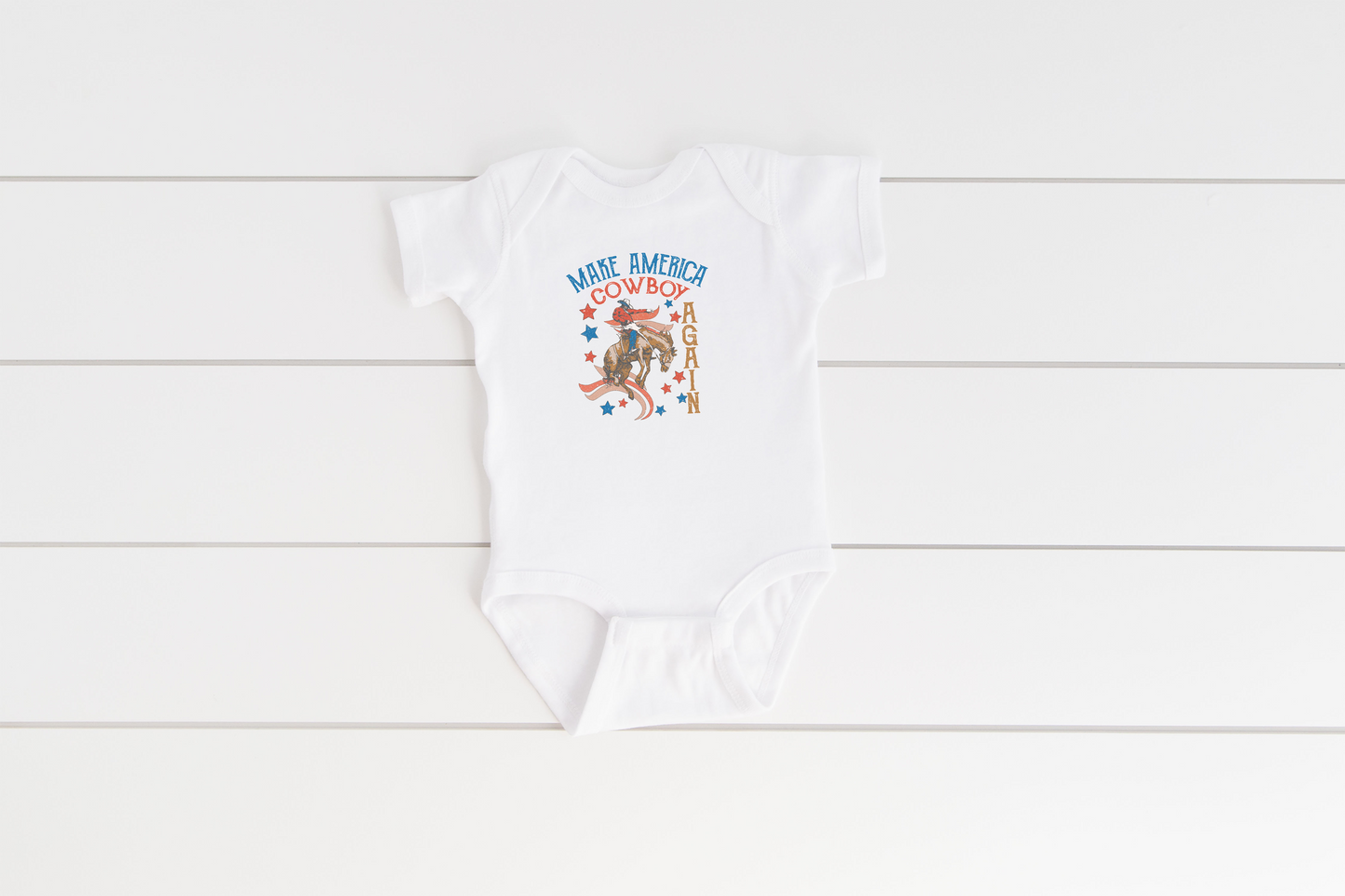 Make America Cowboy Again Baby Rib Bodysuit