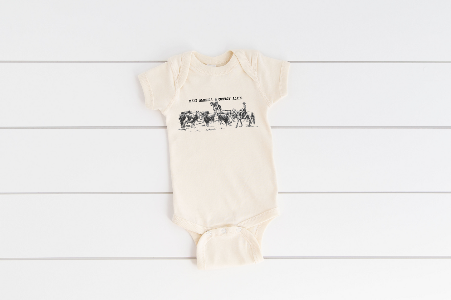 Make America Cowboy Again Baby Rib Bodysuit