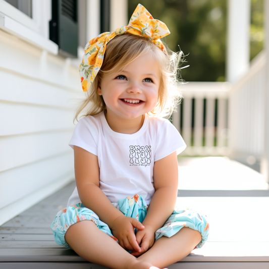 Pray On It Over It Through It Toddler Short Sleeve Tee