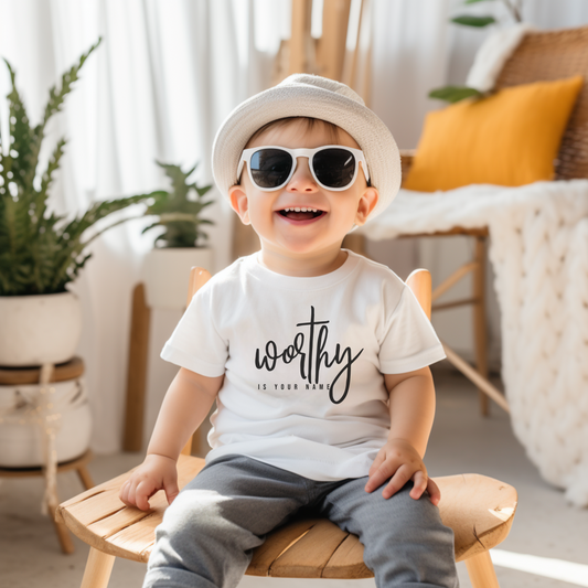 Worthy Is Your Name Toddler Short Sleeve Tee